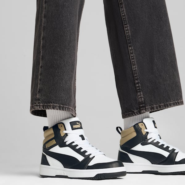 Rebound Sneakers, PUMA White-PUMA Black-Oak Branch, large-ZAF