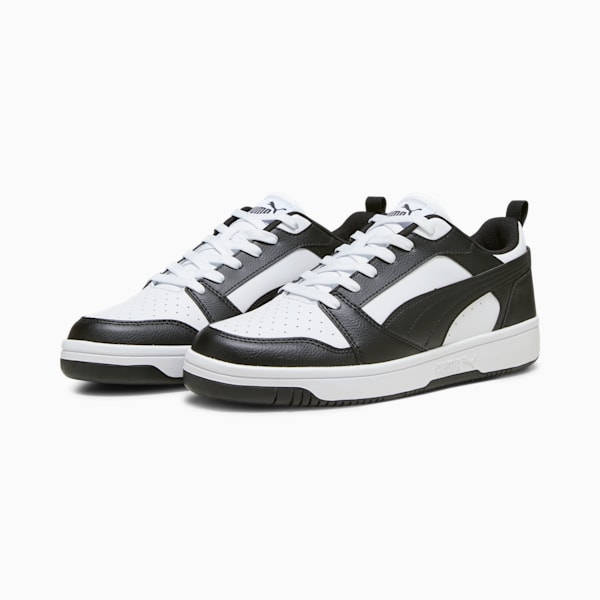 Rebound V6 Low Sneakers, PUMA White-PUMA Black-PUMA White, large-ZAF