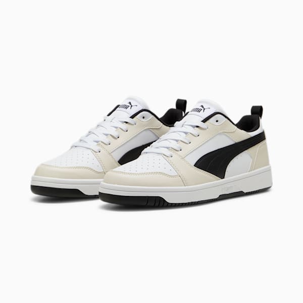 Rebound V6 Low Sneakers, PUMA White-PUMA Black-Alpine Snow, large-ZAF