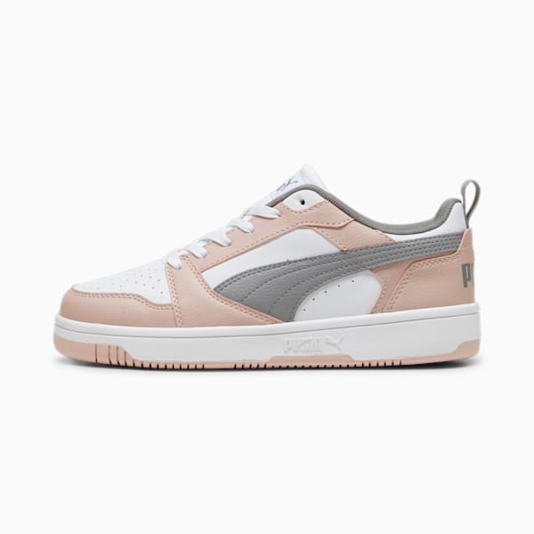 Rebound V6 Low Sneakers, Rose Quartz-PUMA White-Stormy Slate, large-ZAF