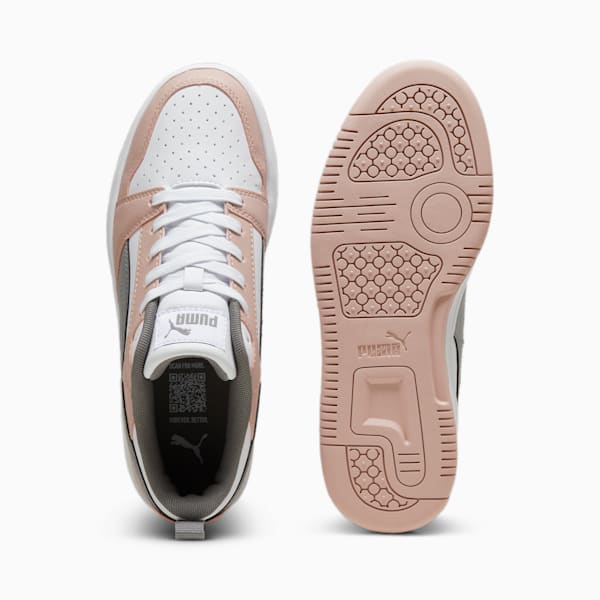Rebound V6 Low Sneakers, Rose Quartz-PUMA White-Stormy Slate, large-ZAF