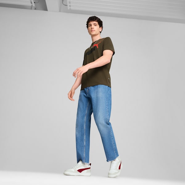 Rebound V6 Low Sneakers, Glacial Gray-Intense Red-PUMA White, large-ZAF