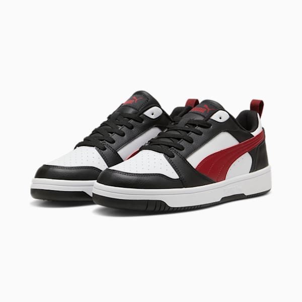 Rebound V6 Low Sneakers, PUMA White-Intense Red-PUMA Black, large-ZAF