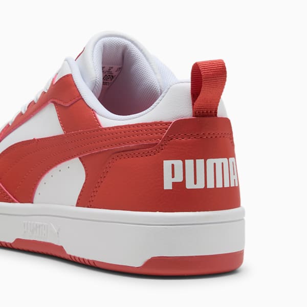 Rebound V6 Low Sneakers, PUMA White-Red Fire, large-MEX