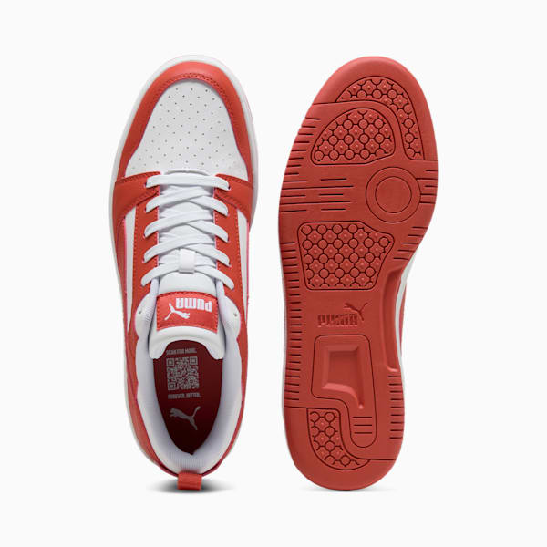 Rebound V6 Low Sneakers, PUMA White-Red Fire, large-MEX