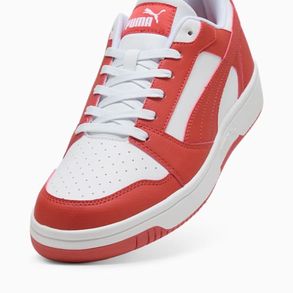 Rebound V6 Low Sneakers, PUMA White-Red Fire, large-MEX