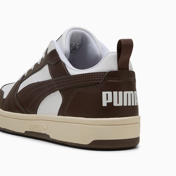 Rebound V6 Low Sneakers, PUMA White-Chocolate-Alpine Snow, large-ZAF