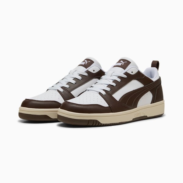 Rebound V6 Low Sneakers, PUMA White-Chocolate-Alpine Snow, large-ZAF
