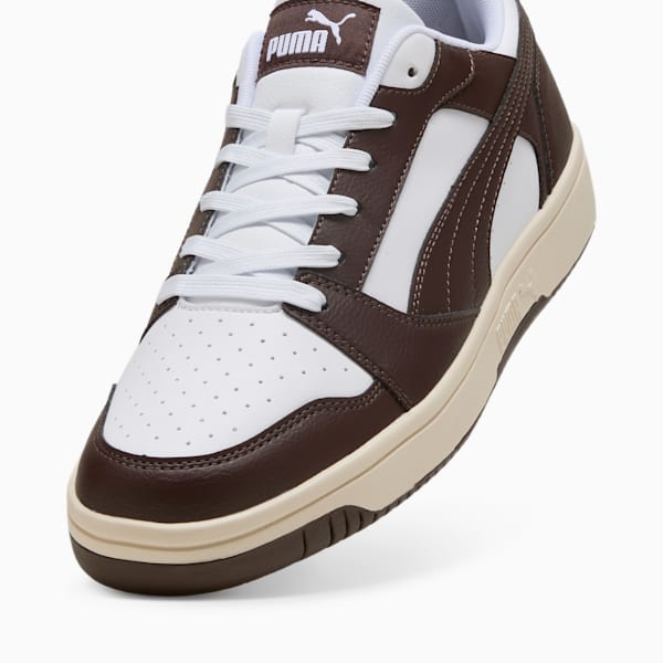 Rebound V6 Low Sneakers, PUMA White-Chocolate-Alpine Snow, large-ZAF