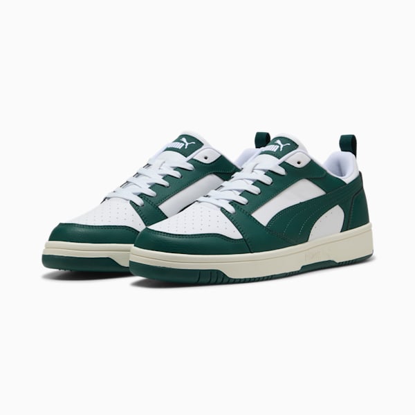 Rebound V6 Low Sneakers, PUMA White-Dark Myrtle-Warm White, large-ZAF
