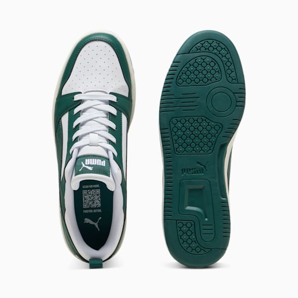 Rebound V6 Low Sneakers, PUMA White-Dark Myrtle-Warm White, large-ZAF