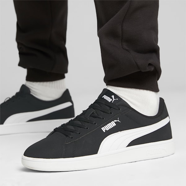 PUMA Smash 3.0 Buck Sneakers, PUMA Black-PUMA White, large-ZAF