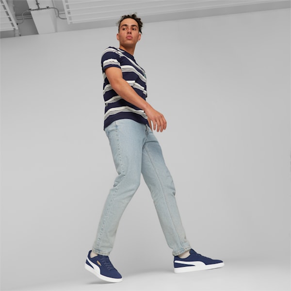 PUMA Smash 3.0 Buck Sneakers, PUMA Navy-PUMA White-PUMA Gold, large-ZAF