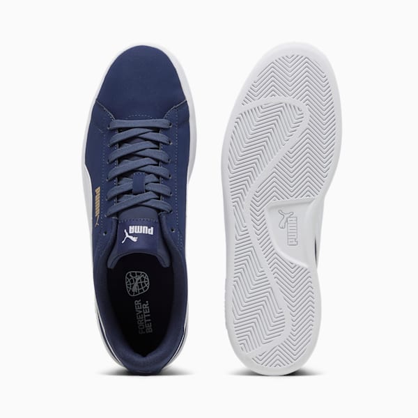 PUMA Smash 3.0 Buck Sneakers, PUMA Navy-PUMA White-PUMA Gold, large-ZAF