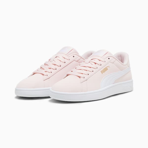 PUMA Smash 3.0 Buck Sneakers, Frosty Pink-PUMA White-PUMA Gold, large-ZAF