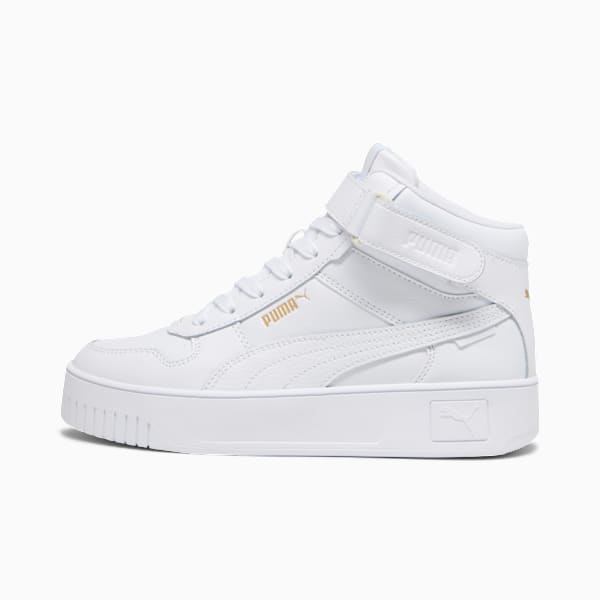 Tenis Mujer Carina Street Lux, PUMA White-PUMA White-PUMA Gold, large-MEX