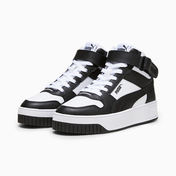 Zapatillas Carina Street Mid para mujer, PUMA White-PUMA Black, large-ARG