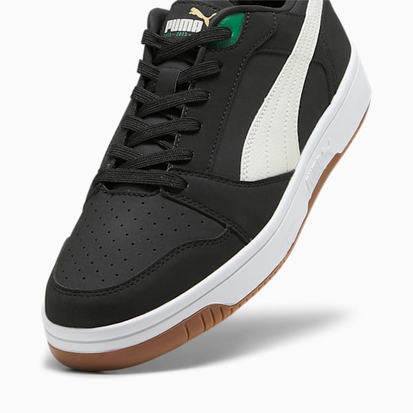 Rebound Low 75 Years Sneakers, PUMA Black-Warm White-Archive Green-Gold-Pristine, large-ZAF
