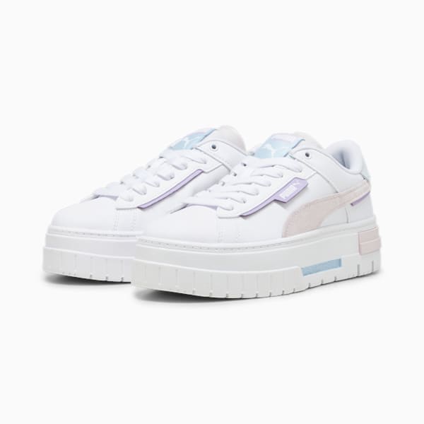 Mayze Crashed Women's Sneakers, PUMA White-Galaxy Pink, large-ZAF