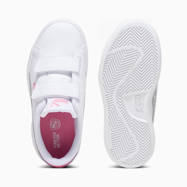 PUMA Smash 3.0 Star Glo Kids' Sneakers, PUMA White-PUMA Silver-Strawberry Burst-Purple Pop, large-ZAF