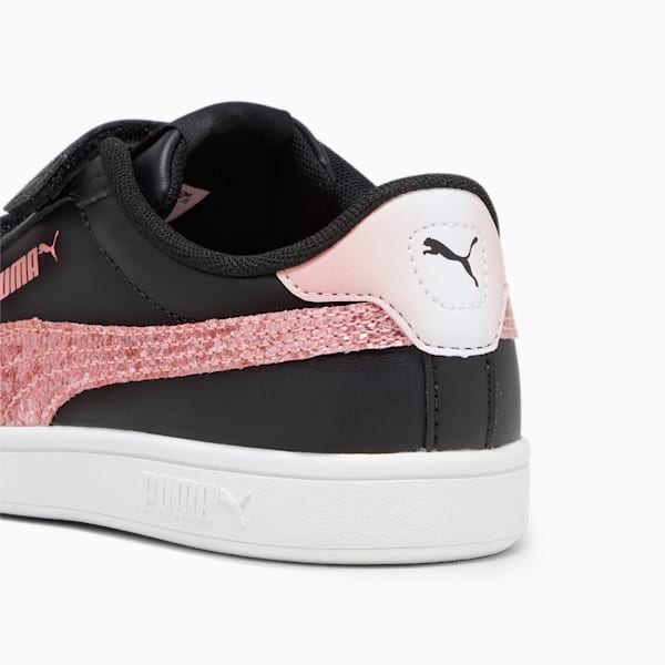 PUMA Smash 3.0 Star Glo Kids' Sneakers, PUMA Black-Peach Smoothie-PUMA White, large-ZAF