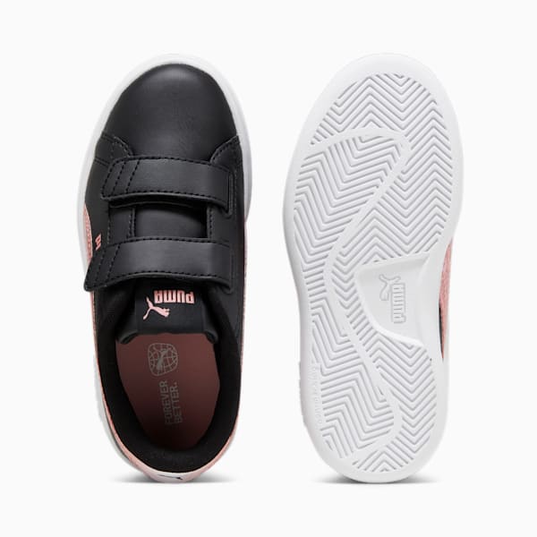 PUMA Smash 3.0 Star Glo Kids' Sneakers, PUMA Black-Peach Smoothie-PUMA White, large-ZAF