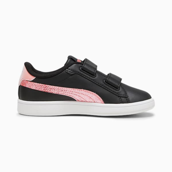 PUMA Smash 3.0 Star Glo Kids' Sneakers, PUMA Black-Peach Smoothie-PUMA White, large-ZAF