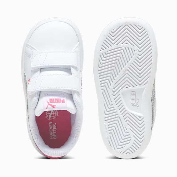 PUMA Smash 3.0 Star Glo Toddlers' Sneakers, PUMA White-PUMA Silver-Strawberry Burst-Purple Pop, large-ZAF
