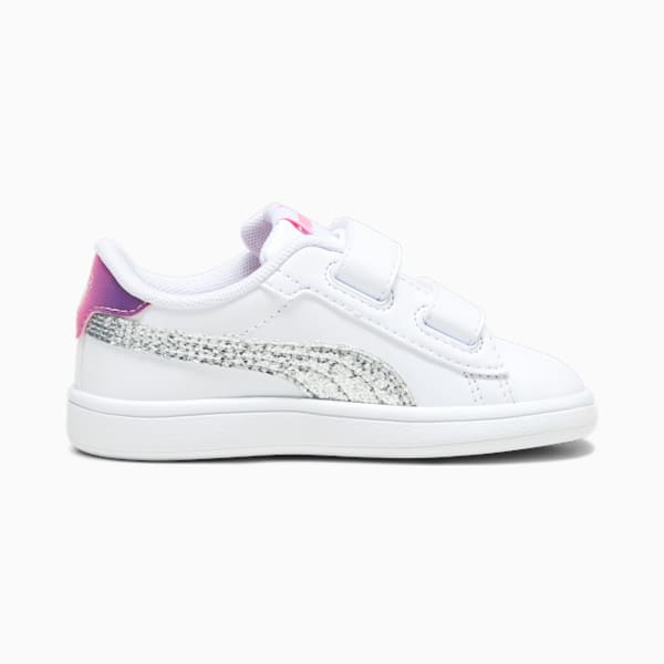 PUMA Smash 3.0 Star Glo Toddlers' Sneakers, PUMA White-PUMA Silver-Strawberry Burst-Purple Pop, large-ZAF