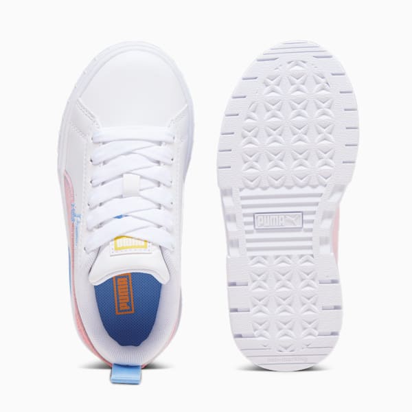 Mayze Sweater Weather Kids' Sneakers, PUMA White-Blissful Blue-Peach Smoothie, large-ZAF