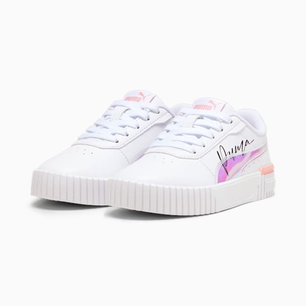 Carina 2.0 Crystal Wing Kids' Sneakers, PUMA White-Peach Smoothie-PUMA Black, large-ZAF