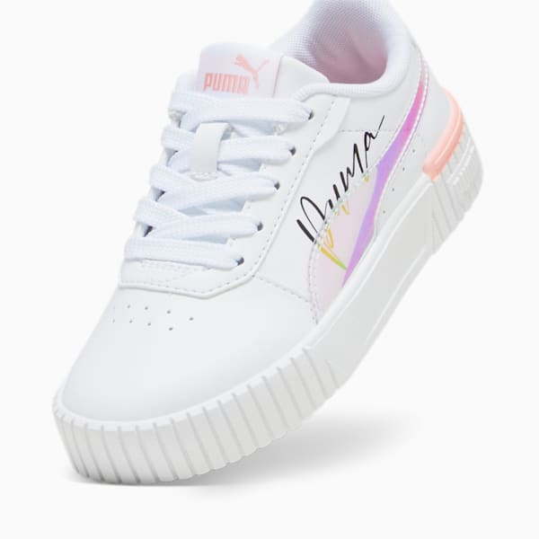 Carina 2.0 Crystal Wing Kids' Sneakers, PUMA White-Peach Smoothie-PUMA Black, large-ZAF
