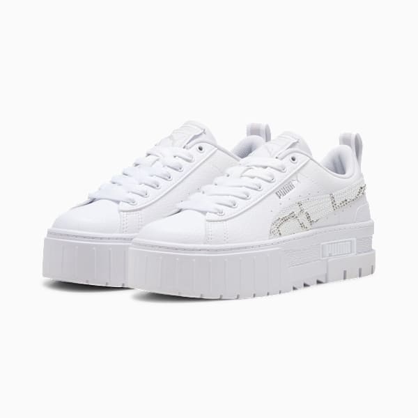 Tenis deportivos Mayze Snake para jóvenes, PUMA White-Feather Gray, large-MEX