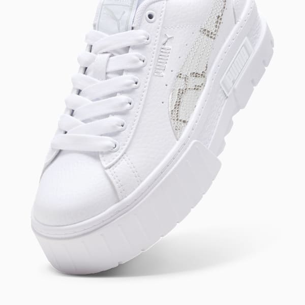 Tenis deportivos Mayze Snake para jóvenes, PUMA White-Feather Gray, large-MEX