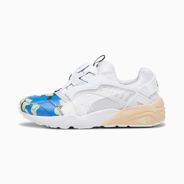 Disc Blaze Jungle Camo Sneakers, PUMA White-Ultra Blue, large-ZAF