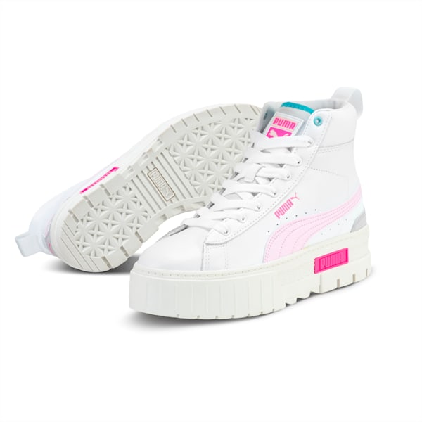 Zapatillas Mayze Binding para mujer, PUMA White-Pearl Pink-Ravish, large-ARG