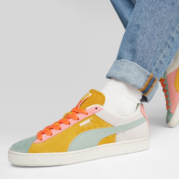 Suede Icons Of Unity Sneakers, Warm White-Yellow Sizzle, large-ZAF
