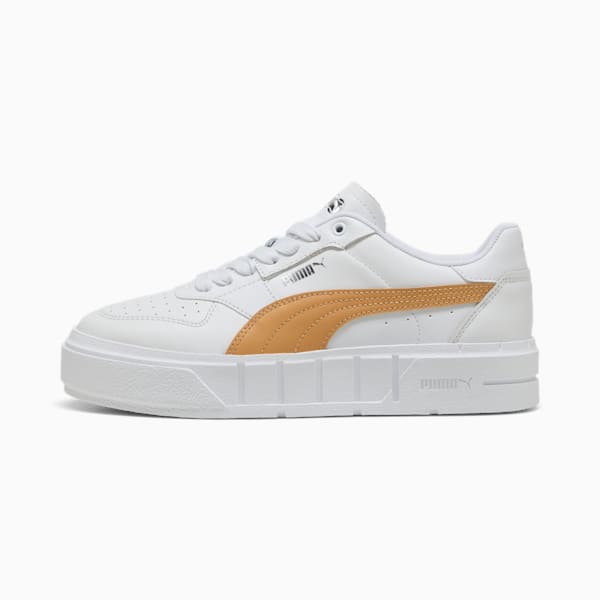 Tenis Cali Court Match para mujer, PUMA White-Warm Beige, large-MEX