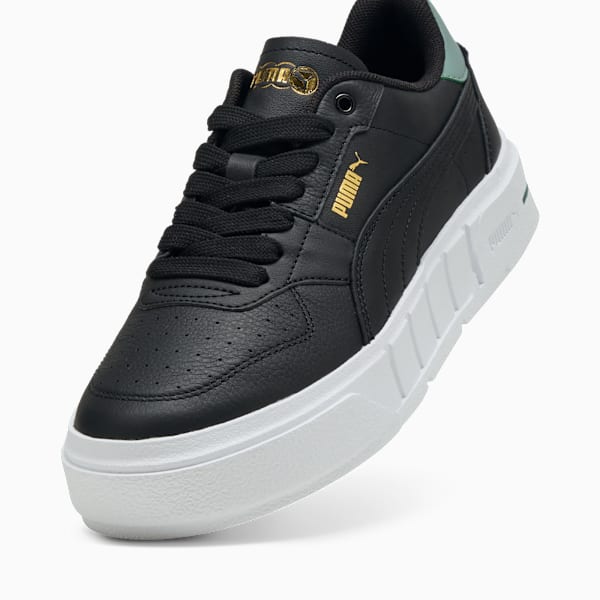Zapatillas Cali Court Cuero para mujer, PUMA Black-Green Moon, large-ARG
