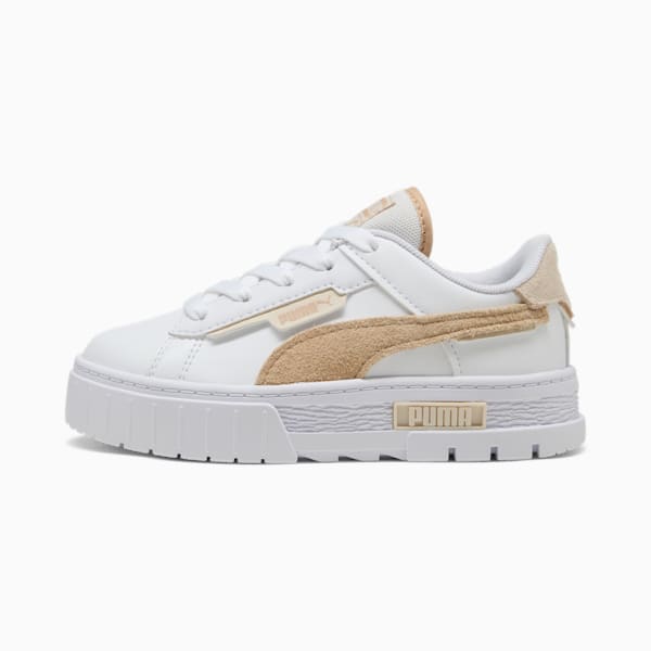 Mayze Crashed Kids' Sneakers, PUMA White-Light Sand, large-ZAF