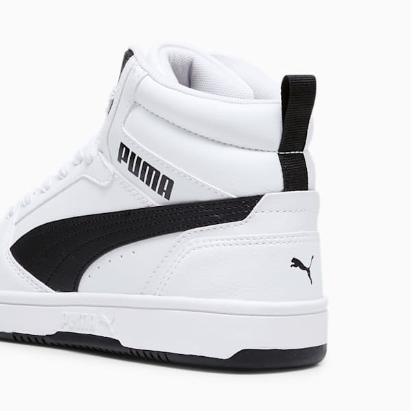 Rebound V6 Mid Sneakers Youth, PUMA White-PUMA Black, large-ZAF