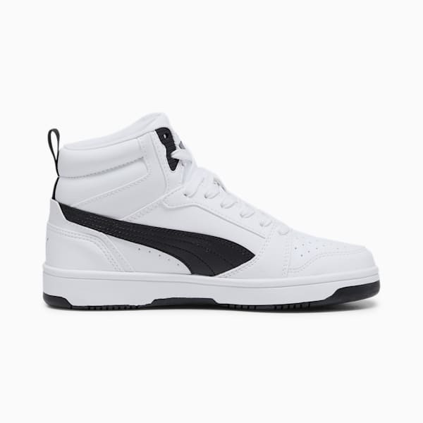 Rebound V6 Mid Sneakers Youth, PUMA White-PUMA Black, large-ZAF