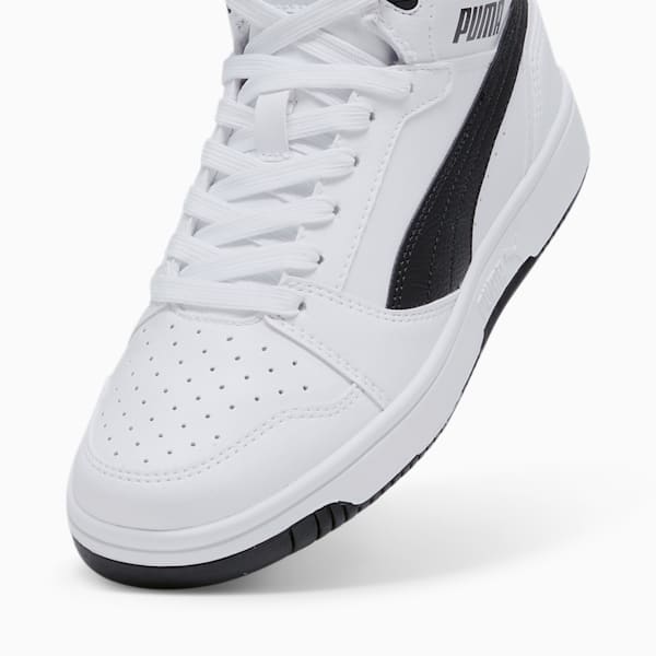 Rebound V6 Mid Sneakers Youth, PUMA White-PUMA Black, large-ZAF