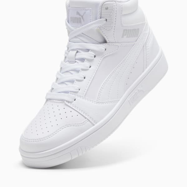 Rebound V6 Mid Sneakers Youth, PUMA White-Cool Light Gray, large-ZAF