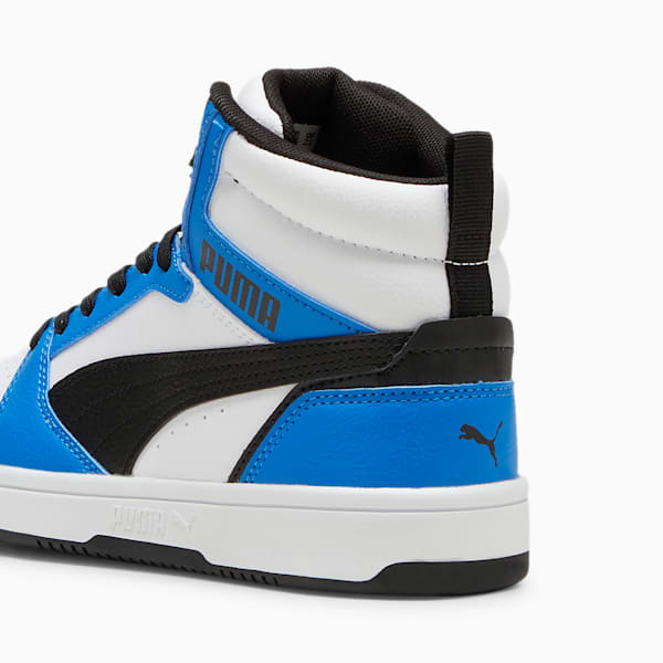 Rebound V6 Mid Sneakers Youth, PUMA White-PUMA Black-Racing Blue, large-ZAF