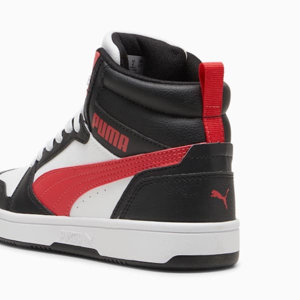 Rebound V6 Mid Sneakers Youth, PUMA Black-Tart Cherry-PUMA White, large-ZAF