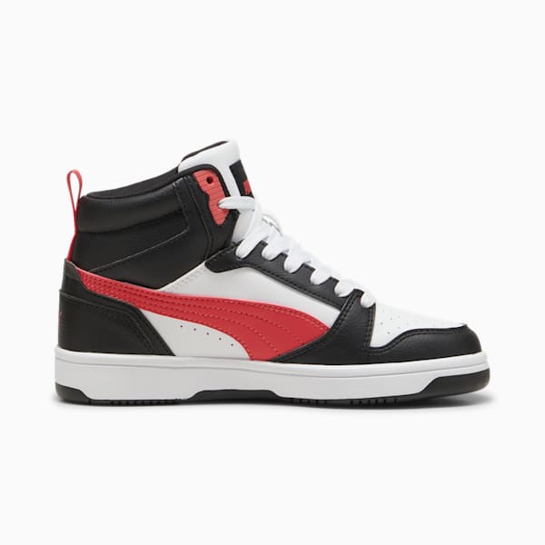 Rebound V6 Mid Sneakers Youth, PUMA Black-Tart Cherry-PUMA White, large-ZAF