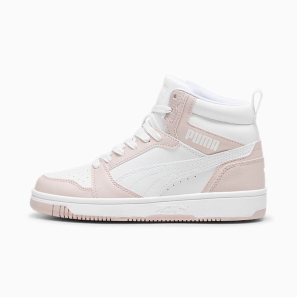 Tenis Rebound V6 Mid para adolescentes, Mauve Mist-PUMA White, large-MEX