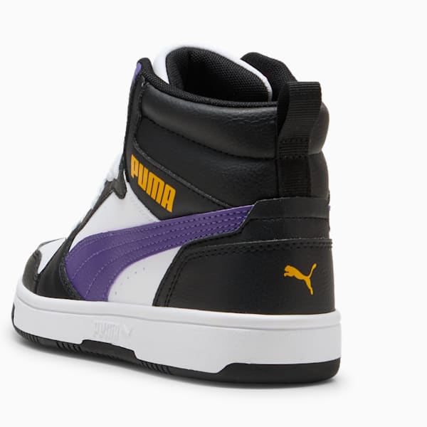 Rebound V6 Mid Sneakers Youth, PUMA White-Team Violet-PUMA Black, large-ZAF