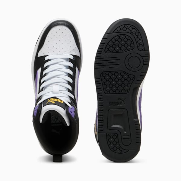 Rebound V6 Mid Sneakers Youth, PUMA White-Team Violet-PUMA Black, large-ZAF